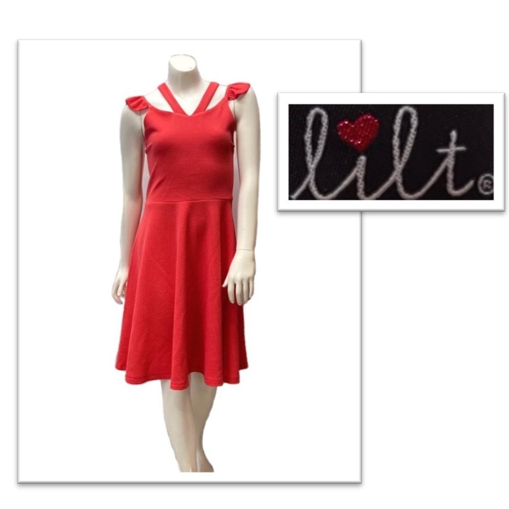 Lilt Girls Coral Orange Sleeveless Fit & Flare Casual Dress Size 16